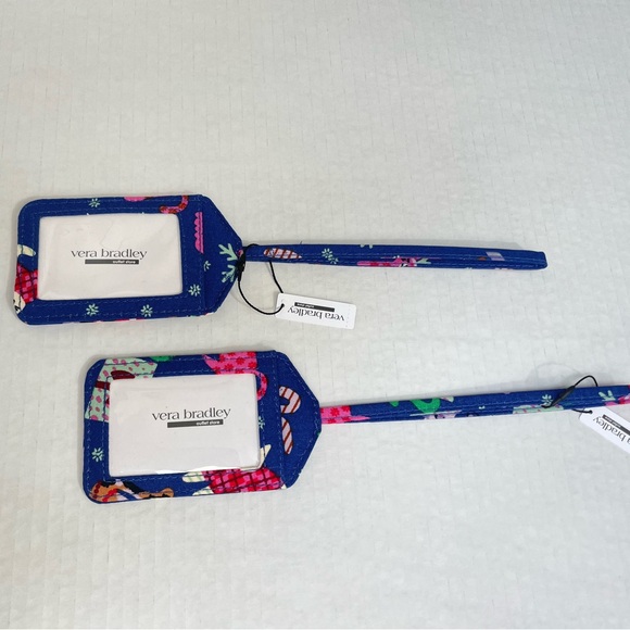Set of 2 Vera Bradley Luggage Tags ID Tags Kitty Cats - Catnip Christmas NWT - Picture 4 of 4
